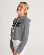 Foi Esperance Amour Women's Cropped Hoodie (Grey) Cropped Hoodie Myrrh and Gold 