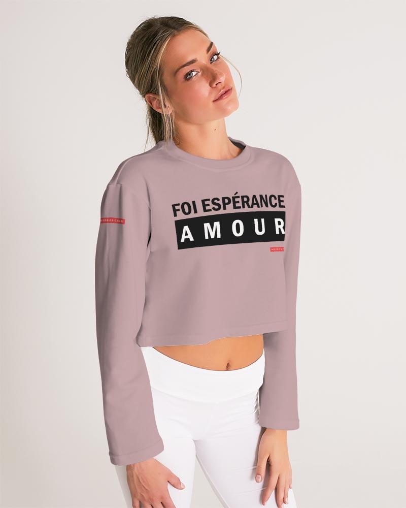 Foi Esperance Amour Women's Cropped Sweatshirt (Tuscany Pink) Cropped Sweatshirt Myrrh and Gold 
