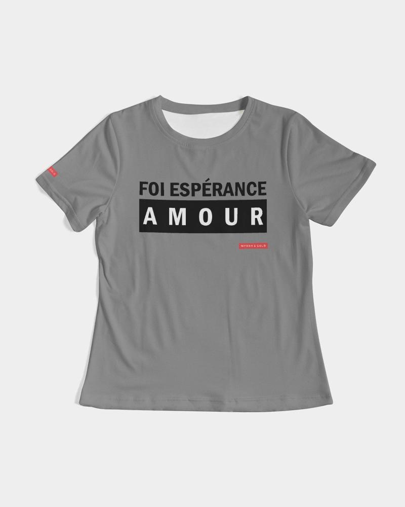 Foi Esperance Amour Women's T-Shirt (Grey) T-Shirt Myrrh and Gold 