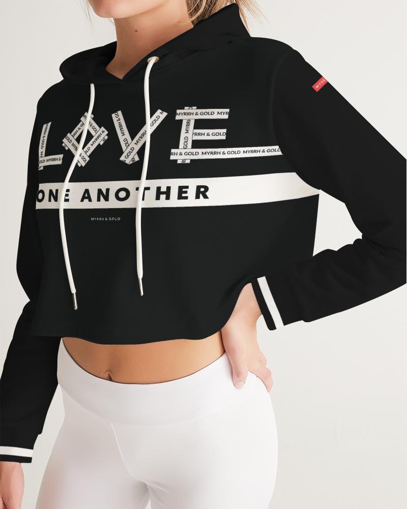 Love One Another Women's Cropped Hoodie Cropped Hoodie Myrrh and Gold 
