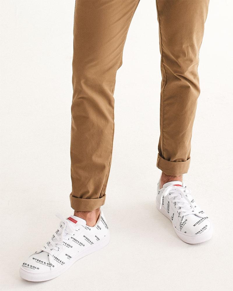 M&G_w-tagline-Grid-Pattern---B/W_30-deg-angle-(50%-larger) Men's Faux-Leather Sneaker men shoes Myrrh and Gold 