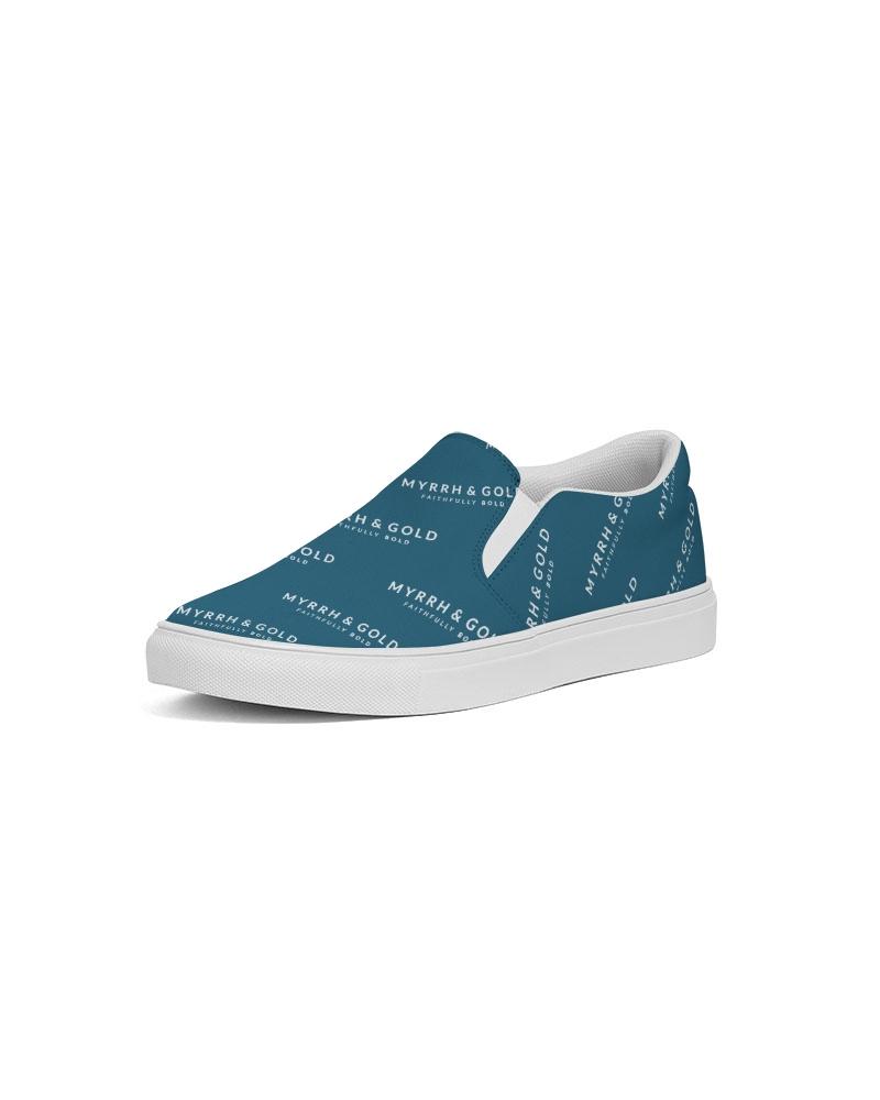 M&G_w-tagline-Grid-Pattern---W/SB-(50%-larger) Women's Slip-On Canvas Shoe women shoes Myrrh and Gold 