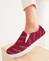 M&G_w-tagline-Grid-Pattern---W/BRed_(50%-larger) Women's Slip-On Canvas Shoe women shoes Myrrh and Gold 