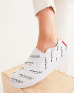 M&G_w-tagline-Grid-Pattern---B/W_30-deg-angle-(50%-larger) Women's Slip-On Canvas Shoe women shoes Myrrh and Gold 