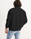 M&G_w-tagline-Grid-Pattern---White-on-Black_Jacket Men's Bomber Jacket cloth Myrrh and Gold 