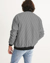 M&G_w-tagline-Grid-Pattern---White-on-Grey_Jacket Men's Bomber Jacket cloth Myrrh and Gold 