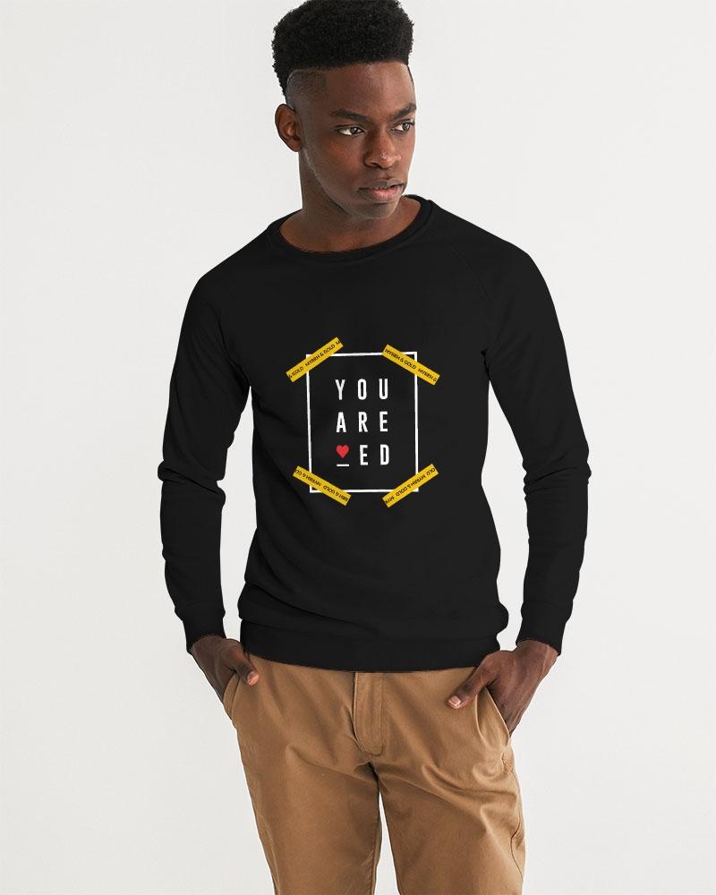 You are Loved Men's Graphic Sweatshirt (Black) Pullover Myrrh and Gold XS 