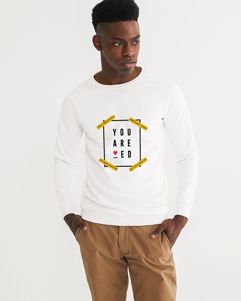 You are Loved Men's Graphic Sweatshirt (White) Pullover Myrrh and Gold XS 