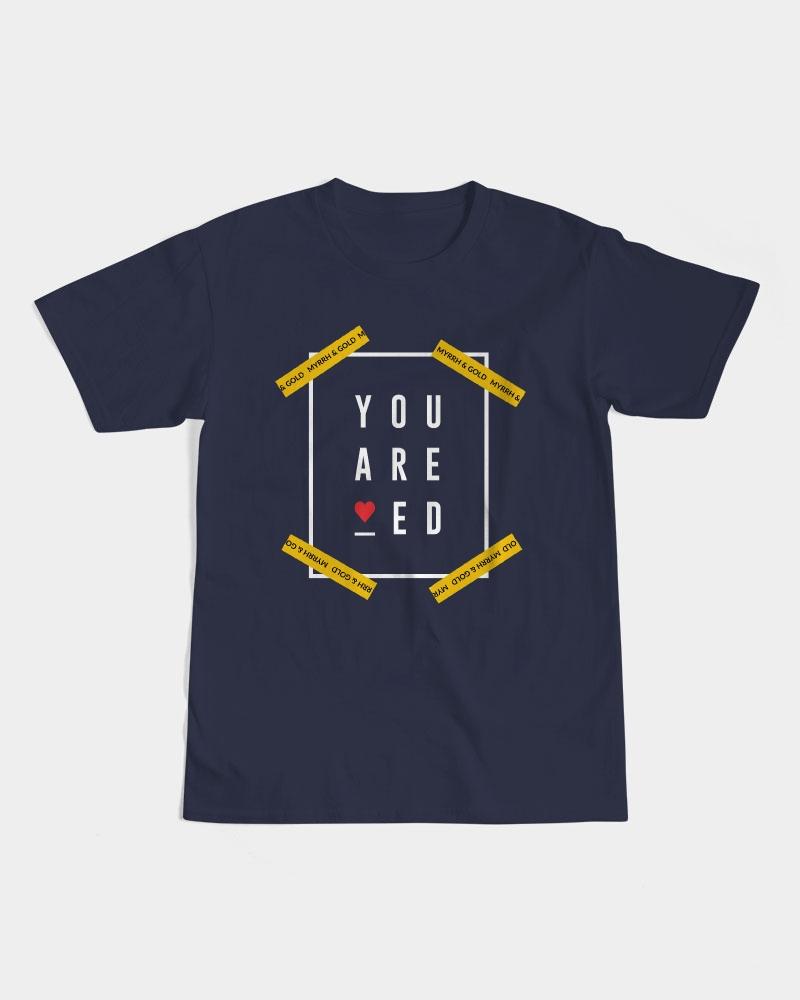 You are Loved Men's Graphic Tee (Blue) T-Shirt Myrrh and Gold S 