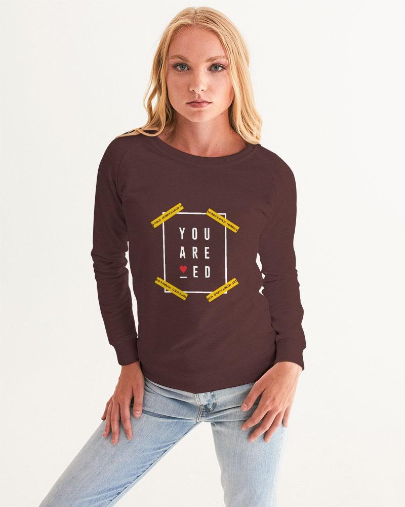 You are Loved Women's Graphic Sweatshirt (Brown) Pullover Myrrh and Gold XS 